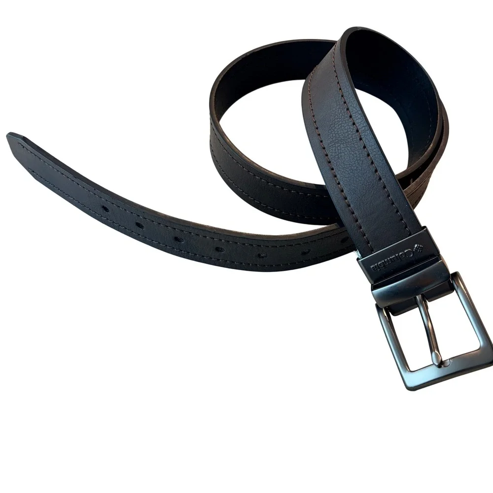 Columbia Reversible Buck Leather Top Belt 38 Brown/Black 11CO02F4